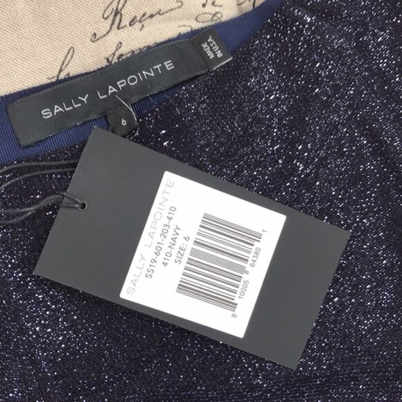 Sally LaPointe Navy Metallic Skirt - Picture 7 of 10